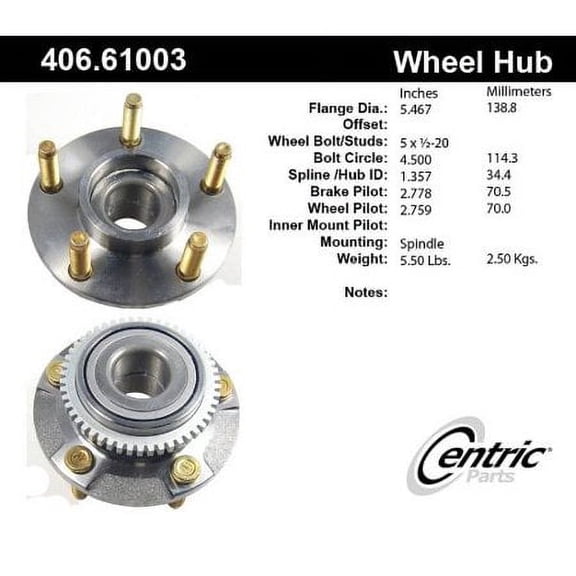CENTRIC PARTS - HUB ASSEMBLY