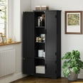 thumbnail image 2 of HOMCOM Garde-Manger de Cuisine 60 Pouces, Armoire de Rangement de Cuisine avec Étagères, Noir, 2 of 10