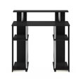 thumbnail image 6 of Furinno Jaya 35.3 Inch Black Computer Desk with Raised Hutch and Open Shelf, Gaming Desk, Office Desk for Home Office, Bedroom, Dark Americano/Stainless Steel, 6 of 6