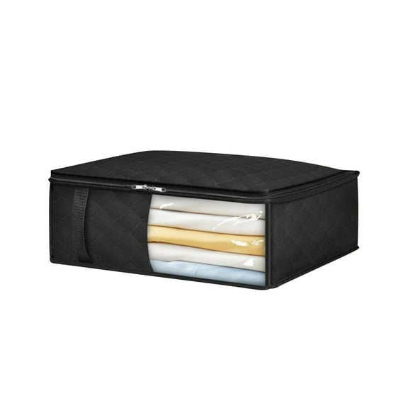 JoyMoreHome Storage Clothes Bins Closet Bags - Organizer Boxes Clothing Bin Organization for Organizing Blanket Pillow Sheet Sweater, Foldable Fabric Bedroom Small Storage Totes With Lids Zipper