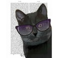 thumbnail image 3 of Fab Funky 12x14 Black Modern Framed Museum Art Print Titled - Black Cat with Sunglasses, 3 of 5