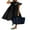 Black, variant on Komoo Babydoll Summer Dresses for Women Casual Ruffle Sleeve Crew Neck Tiered Flowy Swing Midi Dress Sundress
