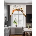 thumbnail image 3 of Fall Pumpkins Swag Valances for Windows, Small Curtains Drapes, Thanksgiving Sunflower Turkey Country Kitchen Window Curtains Over Sink Window Treatment Valance for Bedroom/Bathroom 56"x36", 3 of 5