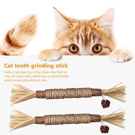 TB&W 5pcs Pet Molar Stick Reusable Wooden Polygonum Cat Tooth Cleaning ...