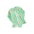 thumbnail image 2 of Musuos Toddler Girl Romper Swimwear 6M 12M 18M 24M 3Y 4Y Summer Fruit Print Ruffle Long Sleeves Zipper Swimsuits Cute Beachwear, 2 of 10