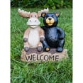 thumbnail image 3 of Hi-Line Gifts Bear and Moose on Tree Trunk Outdoor Welcome Garden Sign - 13.5", 3 of 4
