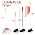 thumbnail image 3 of JEHONN Broom and Plastic Dust Pans Set for Home with 54 inches Long Handle (Grey&Red), 3 of 7