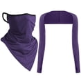 thumbnail image 2 of XUNKUSGA Women Cooling Shawl Arm Sleeve and Neck Gaiter Two Piece Sets for Women Breathable Anti-UV Sun Protection Cooler Shrug with Finger Hole,Purple,Free Size, 2 of 9