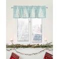 thumbnail image 5 of Teal Green Christmas Tree Curtain Valance for Windows/Living Room/Kitchen/Bathroom/Café, Short Rod Pocket Tier Curtain Window Treatment Panel Balls Snowflake Xmas Tree Topper Curtain 60''x18'', 5 of 6