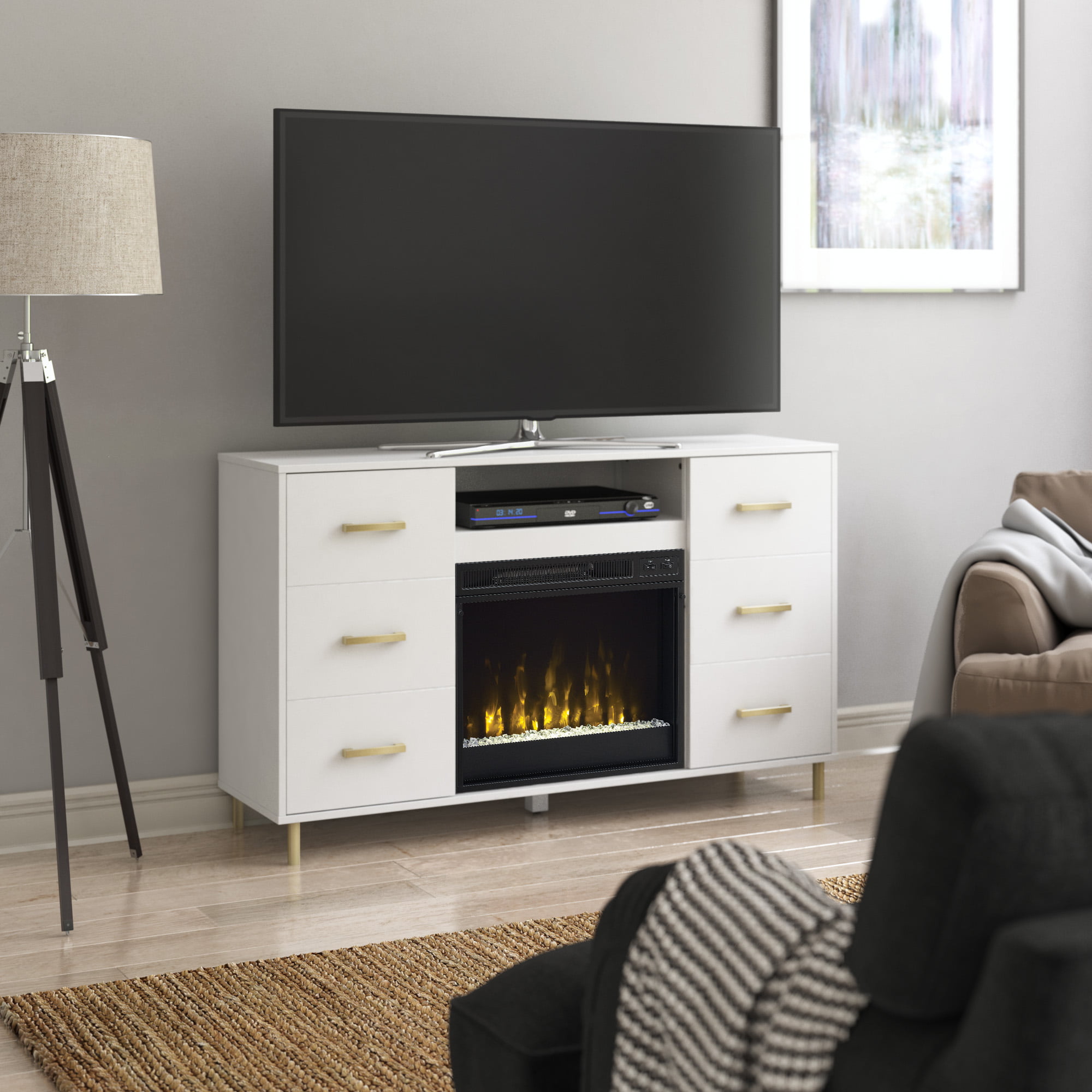TV Stand for TVs up to 60" with Electric Fireplace ...