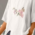 thumbnail image 6 of ZZwxWA Womens 3/4 Sleeve Linen Shirts Lace Embroidery Tops Petite Length Summer Spring Elegant Casual Trendy Blouse, 6 of 6