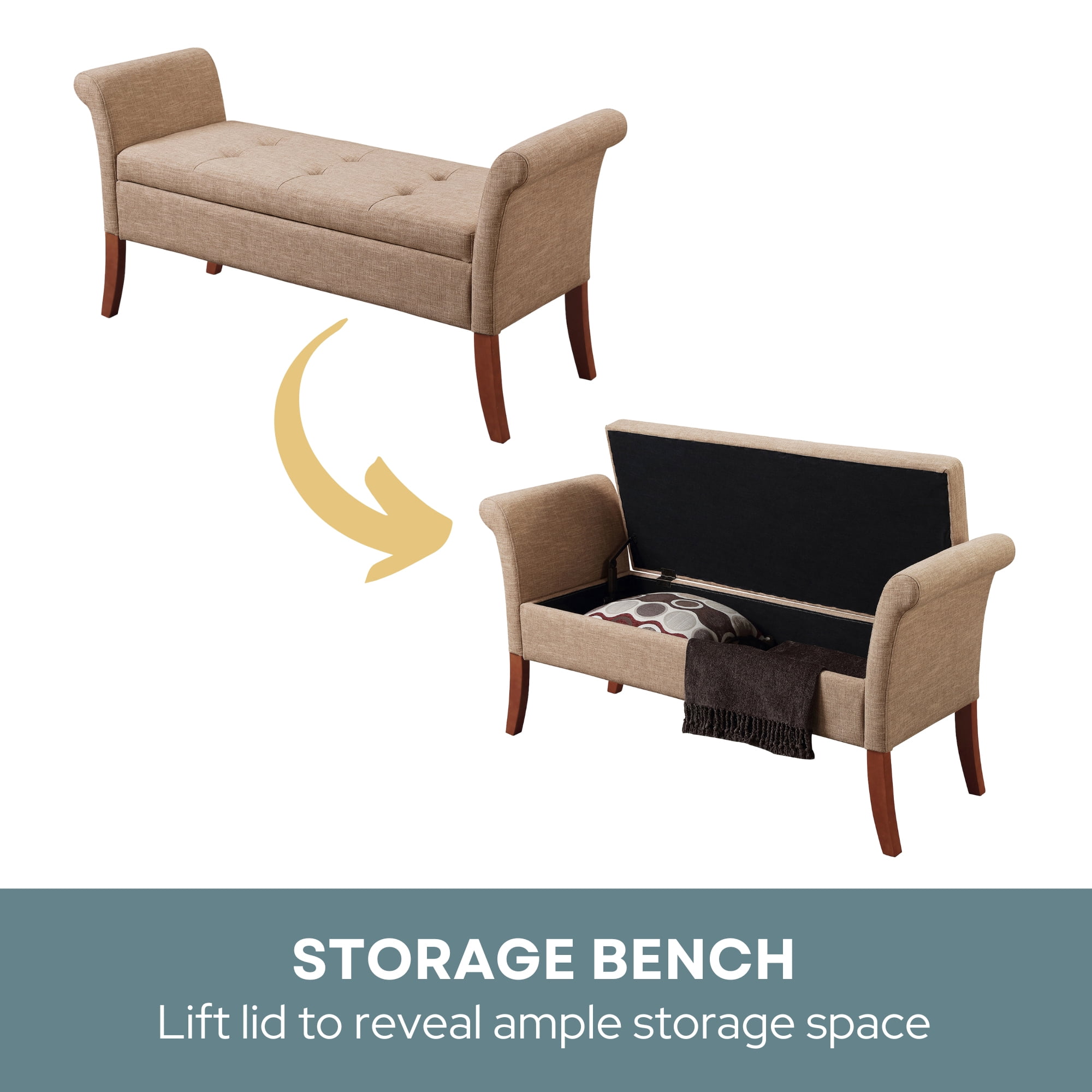 Convenience Concepts Designs4Comfort Garbo Entryway Storage Bench