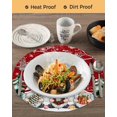 thumbnail image 3 of 15 Inch Round Placemats Set of 6, Red Christmas Non Slip Heat Insulation PP Table Mats, Gnomes Xmas Tree Snowflake Gifts Birds Washable Place Mats for Kitchen Dining Party Table Decor, 3 of 7