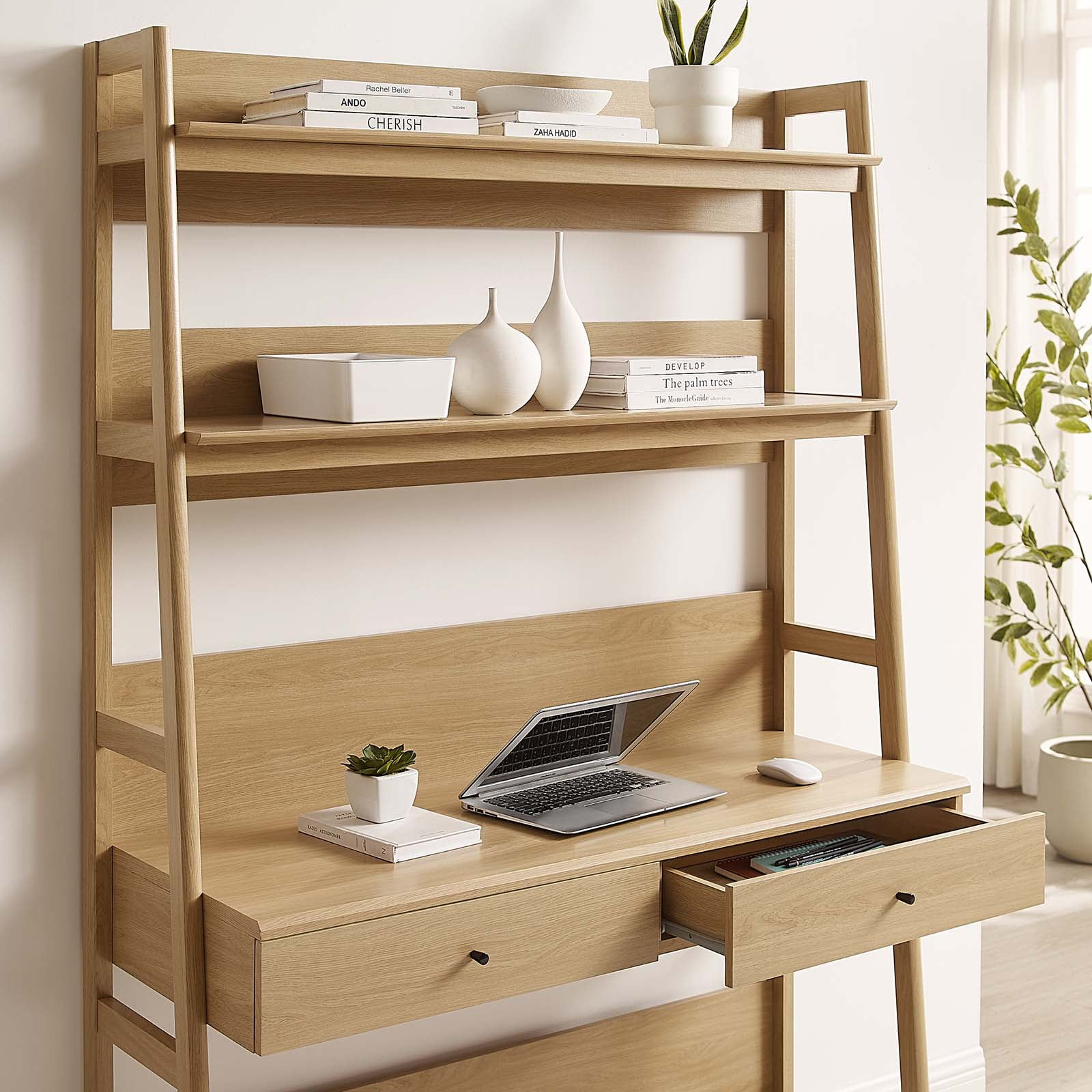 Modway Bixby Modern Style Particleboard and MDF Office Desk in Oak