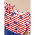 thumbnail image 5 of Arvbitana 1-6 Years Toddler Baby Girl 4th of July Princess Dress Ruffle Short Sleeve Stars and Stripes Print Tulle Tutu Dress Headband 2Pcs Independence Day Set, 5 of 8