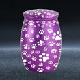 thumbnail image 6 of Metal Pet Urn Engraved Dog Paw Memorial ,Small Aluminum Alloy Keepsake Urn for Cats & Small Animals, Blue/Black/Purple, 6 of 6