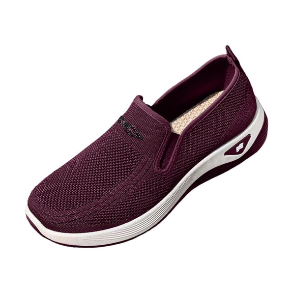 DeHolifer Women's Shoes Wide Arch Support Slip-On Orthowalk Sneakers Casual Breathable Walking Anti-Skid Sports Shoes
