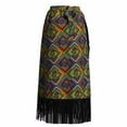 thumbnail image 3 of Bintarealwax African Skirt for Women Trendy Long Wrap Skirts Kente Print One Size Adjustable Tie Tassels Hem YF164, 3 of 5