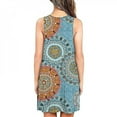 thumbnail image 2 of Femmes Casual Robe Commerce Extérieur Style Transfrontalier V-Cou Impression Sans Manches Vestes de Poche Bleu S, 2 of 5