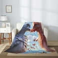 thumbnail image 2 of Gaeub Red And White Bird Couple Print Flannel Throw Blanket, Home Fleece Throw Blanket for Couch or Bed,Decorative Blankets,Lightweight Fuzzy Flannel Blanket-80"x60", 2 of 6