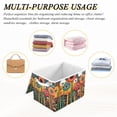 thumbnail image 6 of Yayeee Collapsible Cube Storage Bin with Lid Fabric Closet Decorative Basket with Handles, Red Colorful Flowers with Dots, 6 of 7