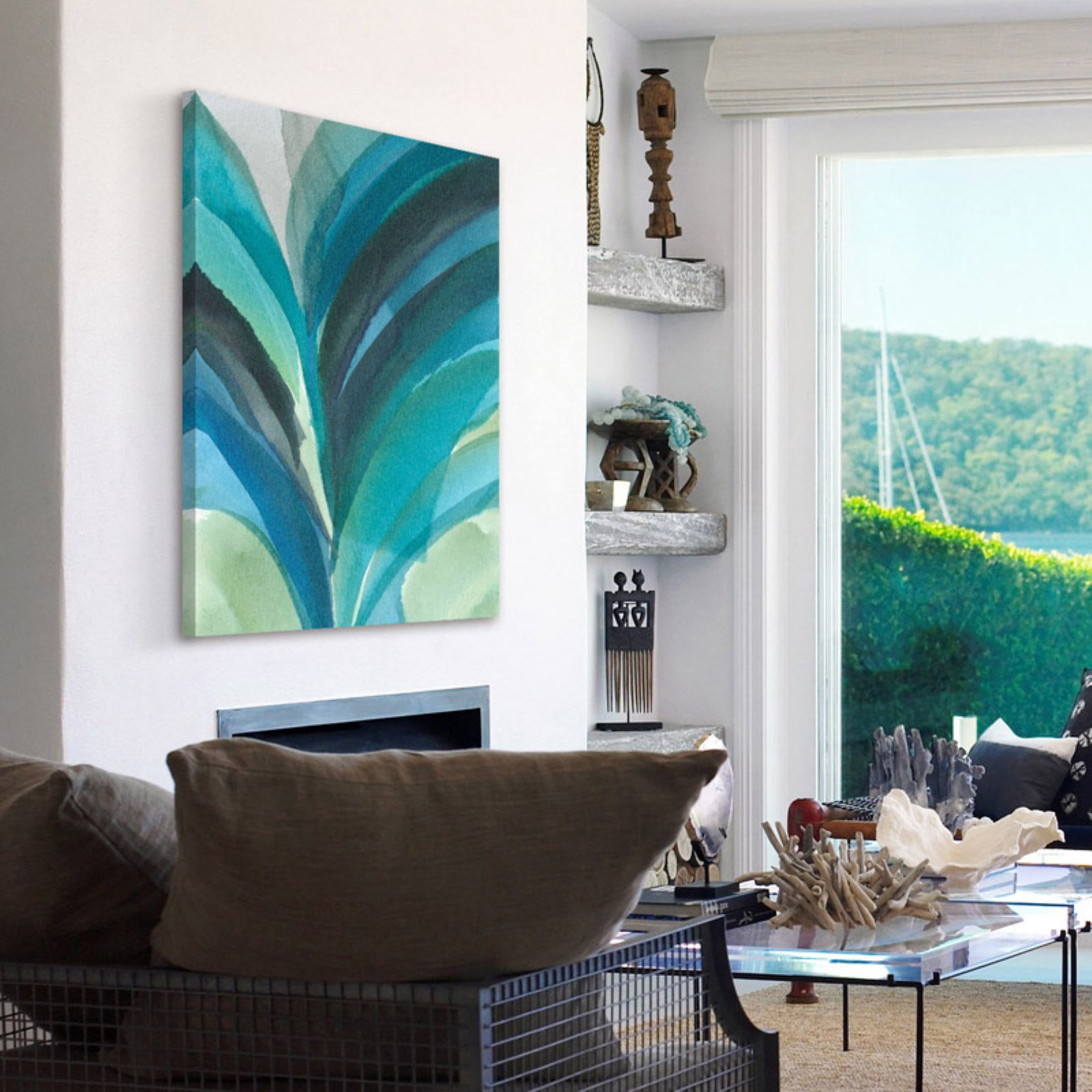 Marmont Hill "Blue Explosion" Painting Print on Wrapped Canvas