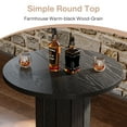 thumbnail image 2 of Fnova 39.4" Round Dining Table, Small Circle Kitchen Table with Wood Strip Base and Metal Footrest for Dining Room, Kitchen, Bar, Easy to Assemble, 2 of 11
