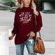 thumbnail image 1 of Pntutb Mujeres Carta Imprimir Sudadera de manga larga Suelta Pullover Blusa top Pntutb Pntutb-3107, 1 of 1