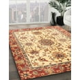 thumbnail image 3 of Ahgly Company Machine Washable Indoor Square Abstract Mustard Yellow Area Rugs, 5' Square, 3 of 7