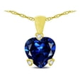 thumbnail image 2 of Tommaso Design� Heart Shape 8mm Created Blue Sapphire Love Pendant Necklace, 2 of 9
