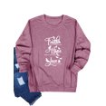 thumbnail image 4 of Nlife Women Faith Makes All Things Possible Letter Print Long Crew Neck Sleeve T-shirt, 4 of 4