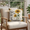 thumbnail image 4 of 24x24 Pillow Covers Set of 2, Vintage Sunflowers Square Throw Pillow Covers for Couch/Sofa/Living Room, Spring Summer Retro Bees Yellow Floral Decorative Soft Pillowcases for Couch Throw Pillows, 4 of 9