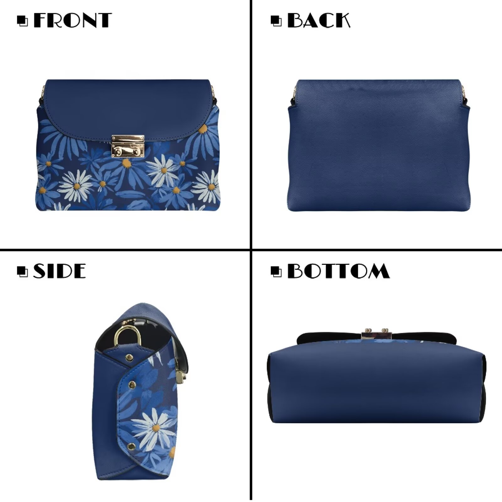 Pzuqiu Daisy Women Leather Crossbody Bag Exquisite Versatile Leather Quilted Shoulder Bag with Chain Strap Craftsmanship Vintage Practical for Teen Girls-Women