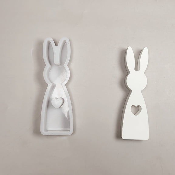 Qiweii DIY Rabbit Combination Cement Gypsum Mold, Craft Mould for Handmade Rabbit Ornaments Home Decor