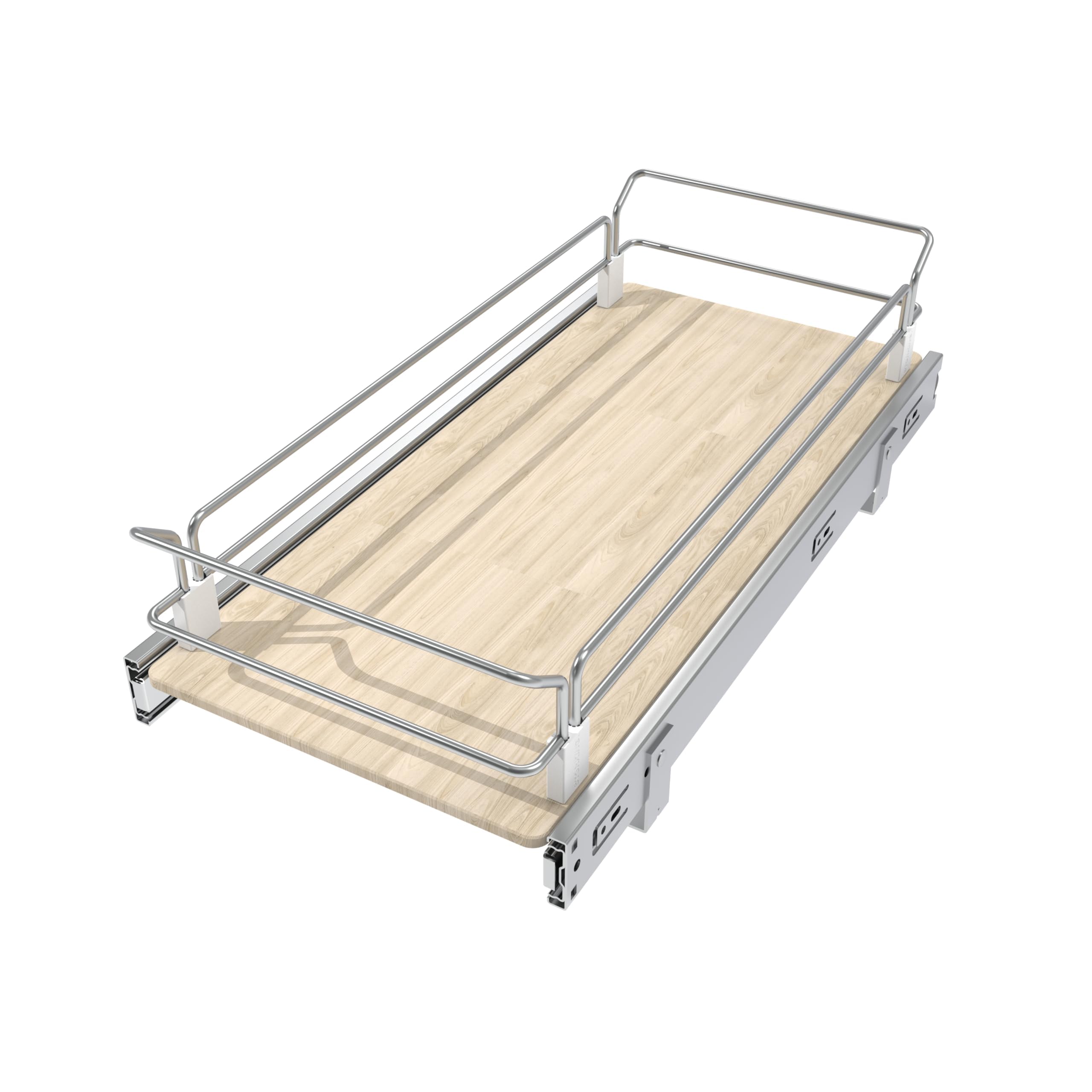 STORKING Pull Out Cabinet Organizer 11" W x 22" D, Slide Out Drawers For Kitchen Organizers and Storage, Drawers For Cabinets Capacity Heavy Duty Caddy, Cabinet Shelves Wood Chrome, Pantry Storage