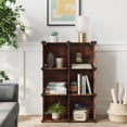 thumbnail image 3 of SONGMICS 6 Cube Storage Organizer Modular Storage Cube Bookshelf DIY Plastic Closet Storage Shelves for Home Office Bedroom Rustic Brown, 3 of 8