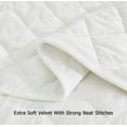 thumbnail image 6 of Chezmoi Collection Lux Cream White Velvet Quilt Queen Set, 3-Piece Lush Plush Distressed Velvet Bedding All Season Lightweight Bedspread Brushed Microfiber Reverse with Diamond Stitch Quilting, 6 of 9