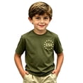 thumbnail image 4 of WEIGFI Child Toddler Boys Tee Independence Day Stars Graphic Print Patriotic Clothes Summer Comfort Casual Stylish Short Sleeve Crew Neck Adorable Party Tops,Army Green,2-3 Years, 4 of 4