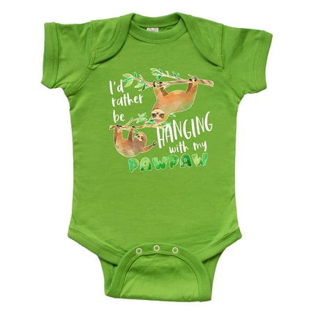 

Inktastic Id Rather Be Hanging with my Pawpaw- Cute Sloths Gift Baby Boy or Baby Girl Bodysuit