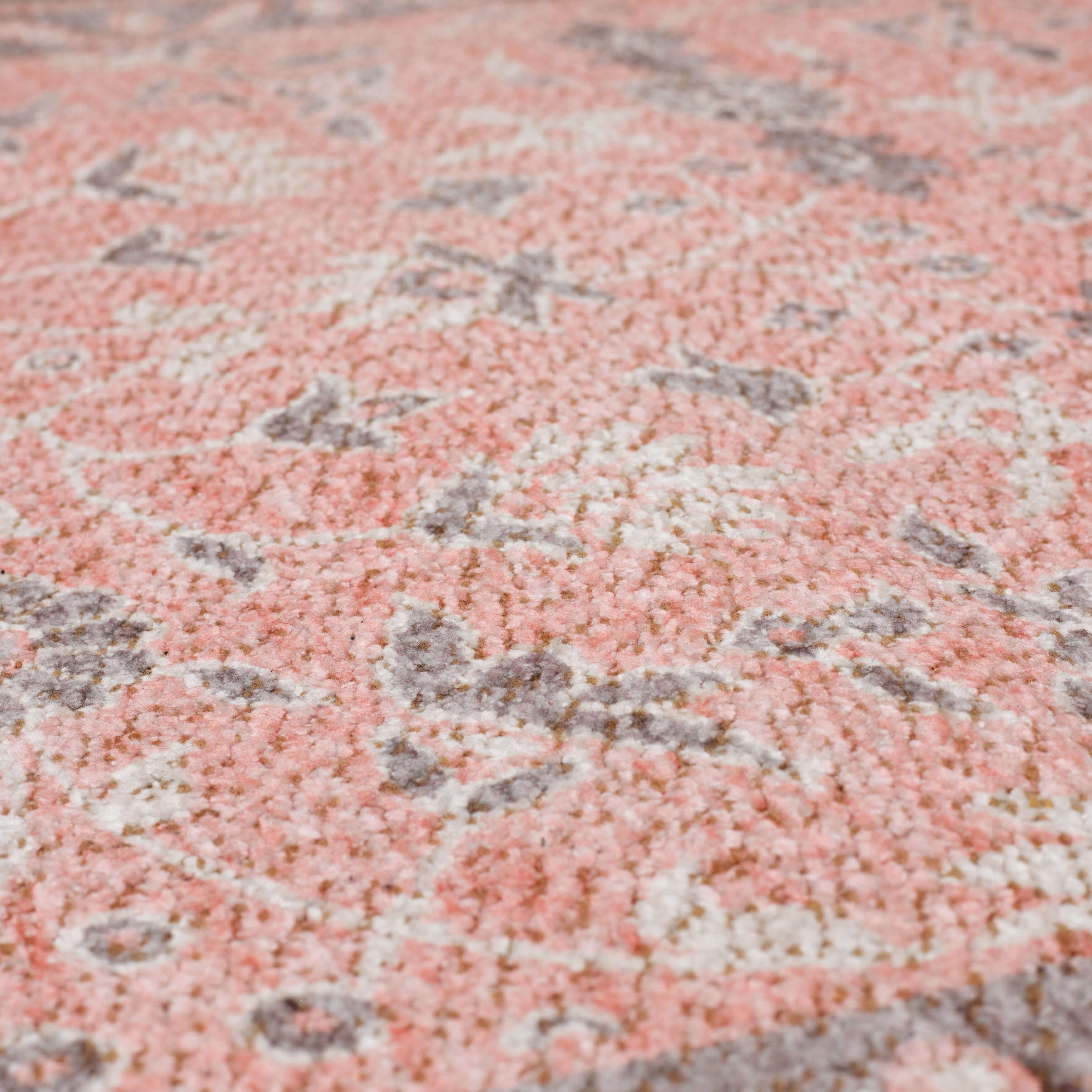 Mainstays Zula Jardin Low Pile Stain/Fade Resistant Polyester Indoor Runner Rug, Pink, 1'10" x 6'