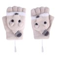 thumbnail image 6 of Jinhomg winter mittens for women men thermal USB Electric Heating Gloves soft comfy knitted Fingerless Convertible Mittens unisex Cold Weather Accessories Sales Today Clearance Beige Free Size, 6 of 10