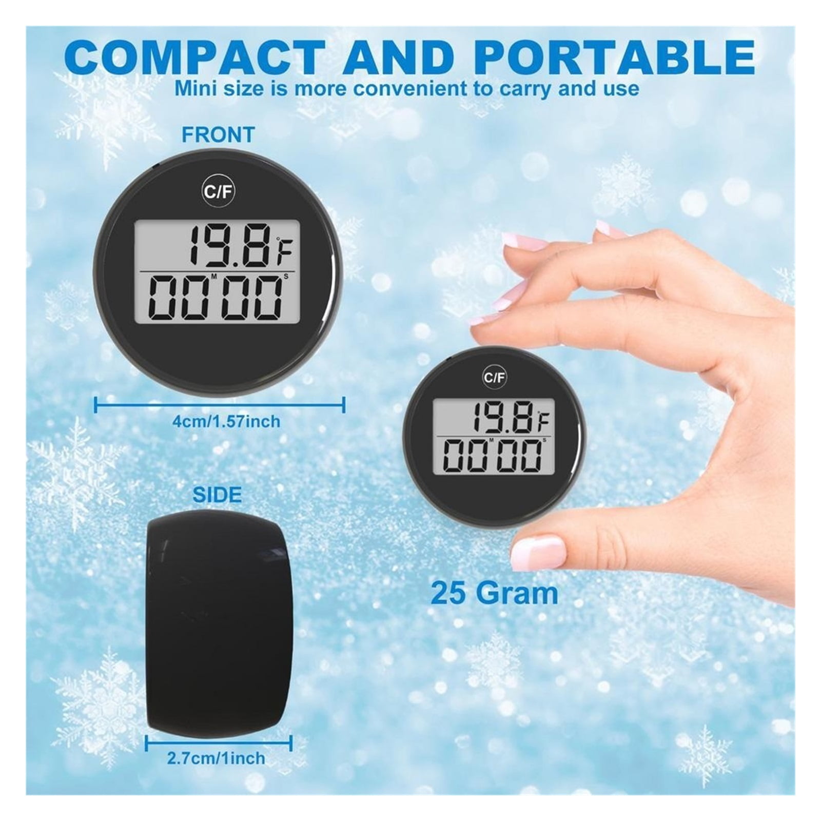 Water Bath Thermometer Floating Waterproof Ice Bath Thermometer with LED Display Waterproof Plunge