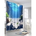 thumbnail image 3 of Fsddascl Ocean Summer Shower Curtain Set - 48" x 72" Washable Bathtub Curtain with 12 Hooks, Underwater Sunlight Rock Beach Sand Waterproof Fabric Stall Shower Curtains for Bathroom/Bathtub Décor, 3 of 6