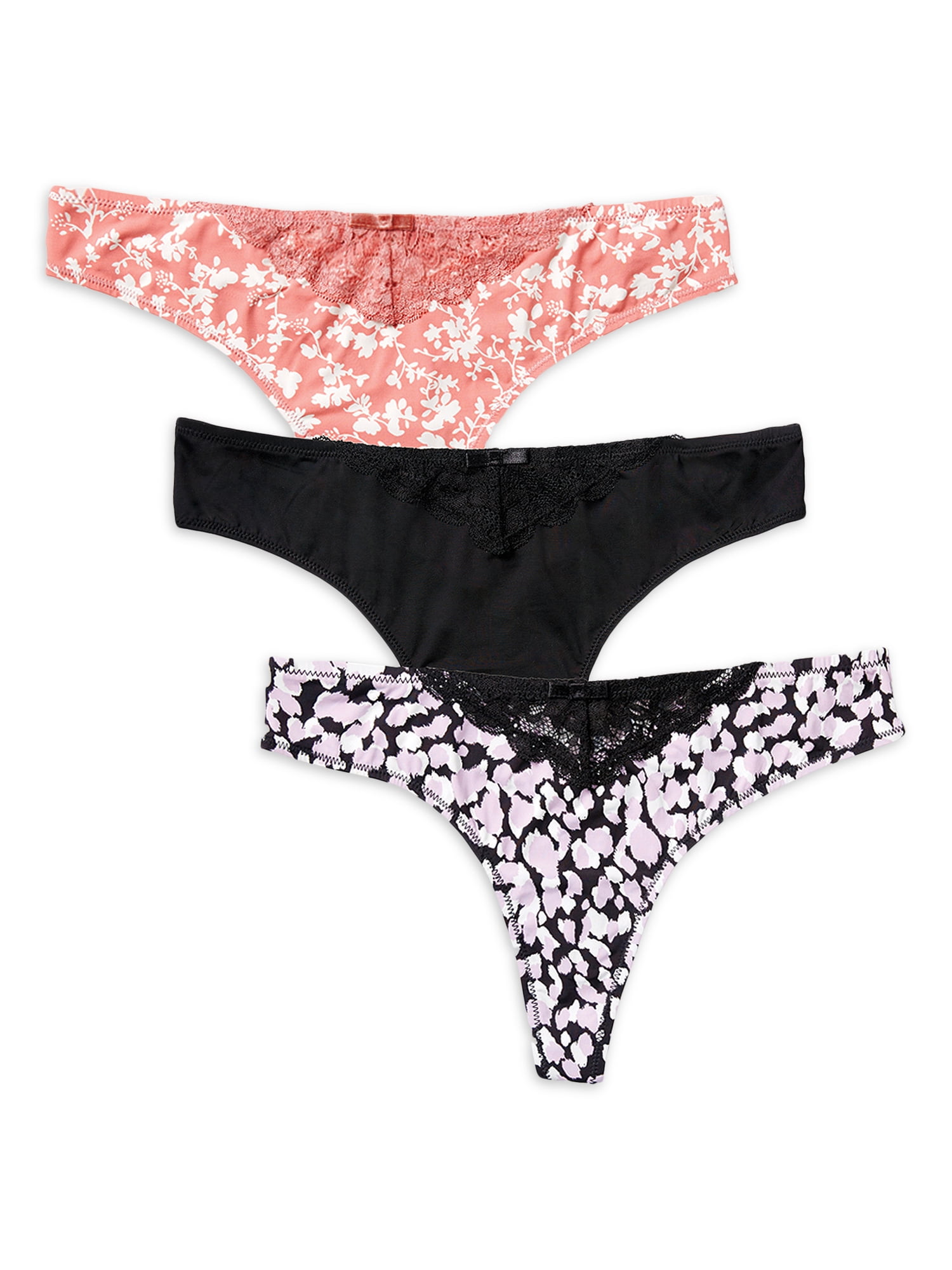 Secret Treasures Women's Microfiber Thong Panties, 3-Pack - Walmart.com