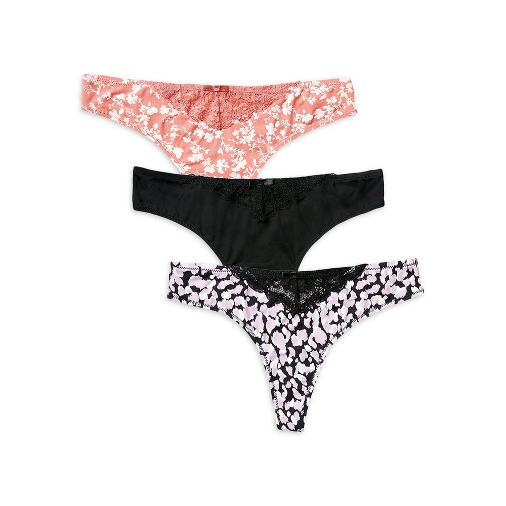 Secret Treasures Secret Treasures Women's Microfiber Thong Panties, 3