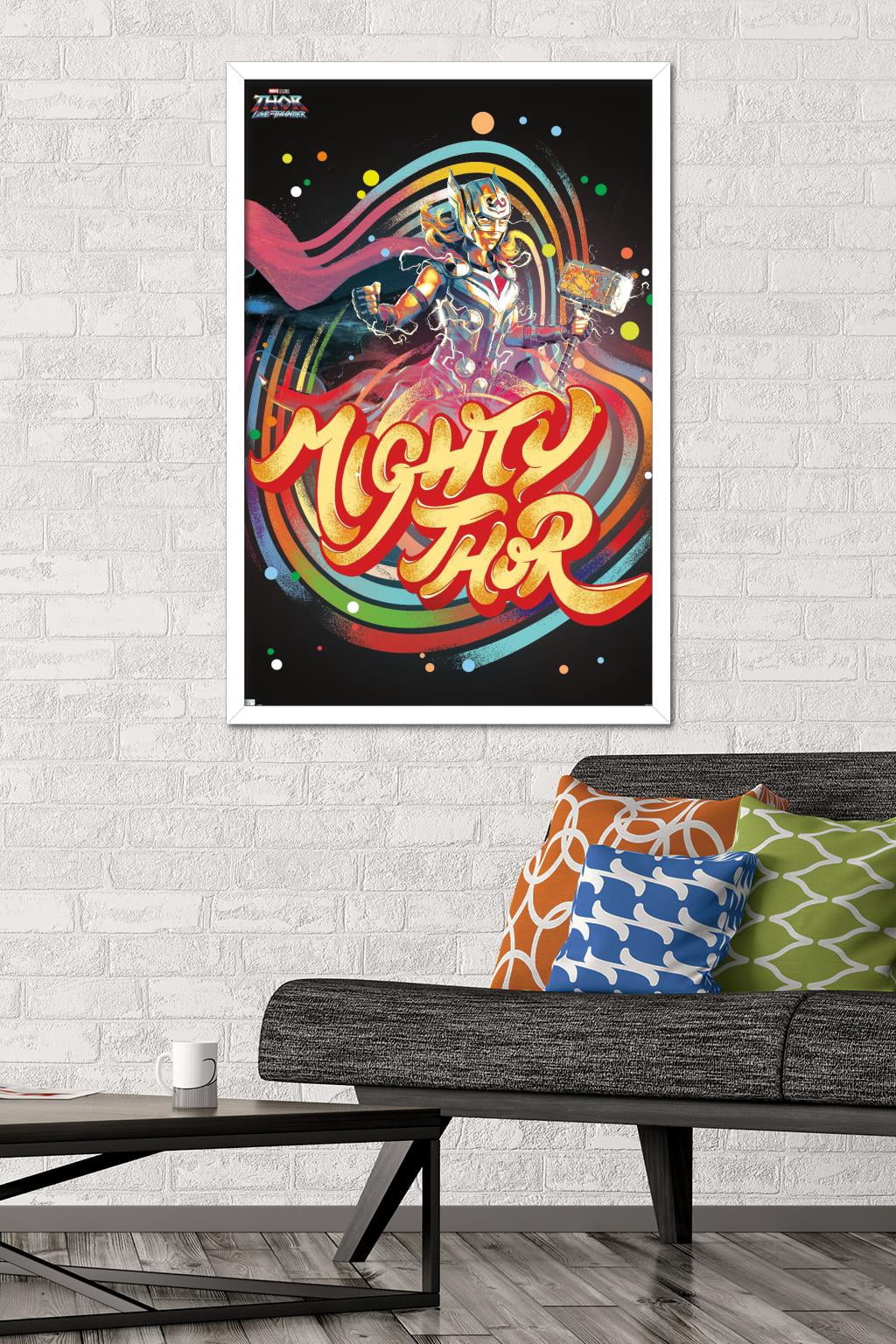 Marvel Thor: Love and Thunder - Circles Wall Poster, 22.375" x 34" Framed