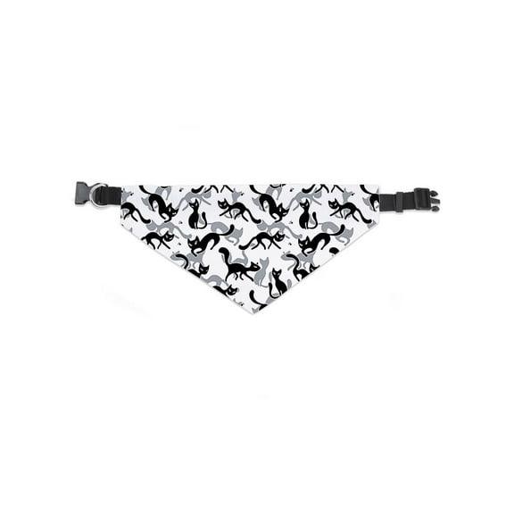 Chic Noir Cat Drawing Pattern Bandana -Image by Shutterstock, Medium