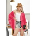 thumbnail image 5 of HAPPY BAY Women's Chiffon Summer Beach Open Front Vintage Kimono Beachwear Duster Cardigans for Women X-Large Solid, Pink, 5 of 5