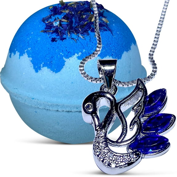 Big Bath Bomb with Jewelry Surprise SWAN Necklace Inside Handmade in USA Natural and Safe by Relaxcation
