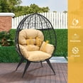 thumbnail image 4 of Uforic Oversized Wicker Egg Chair with Stand & Cushion, 330 Lb Capacity for Garden and Balcony, Beige, 4 of 9